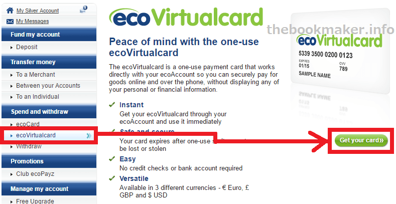 ecoVirtualcard画面