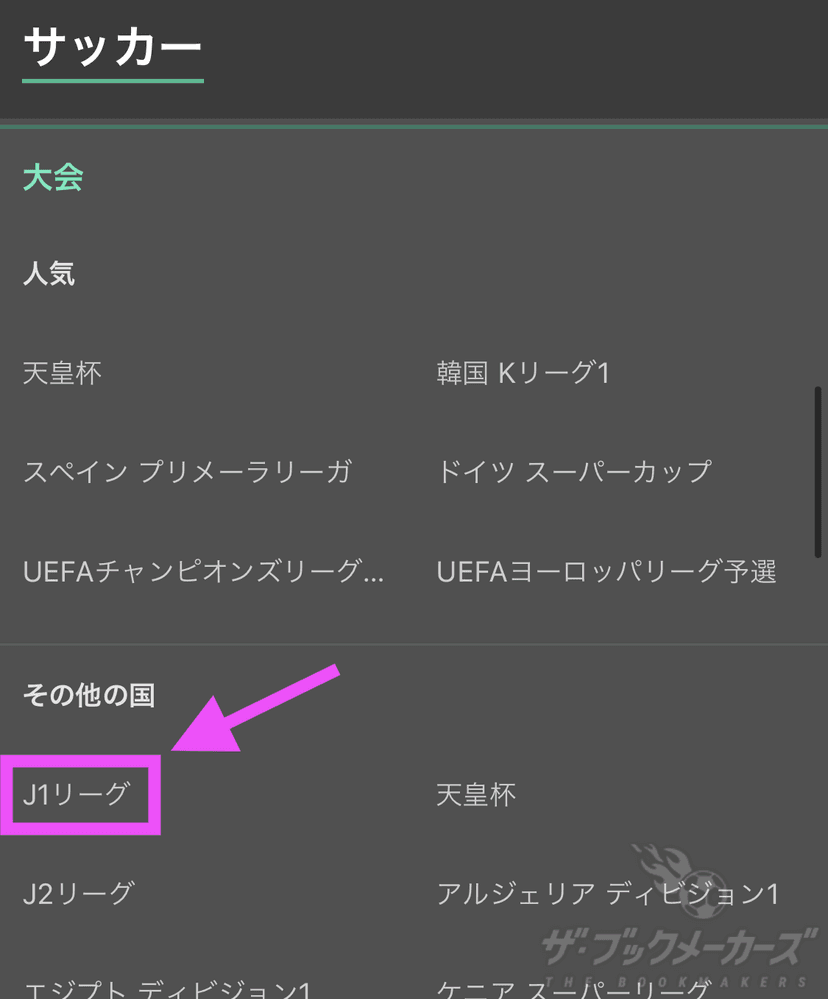 bet365 サッカーのページ