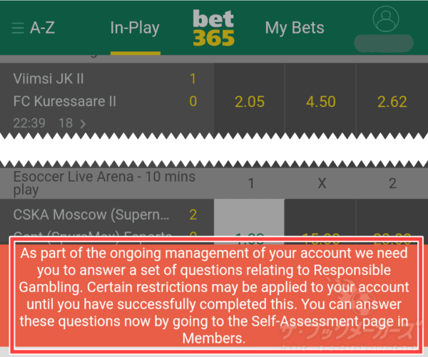 bet365利用時間の長いユーザー向けアンケート