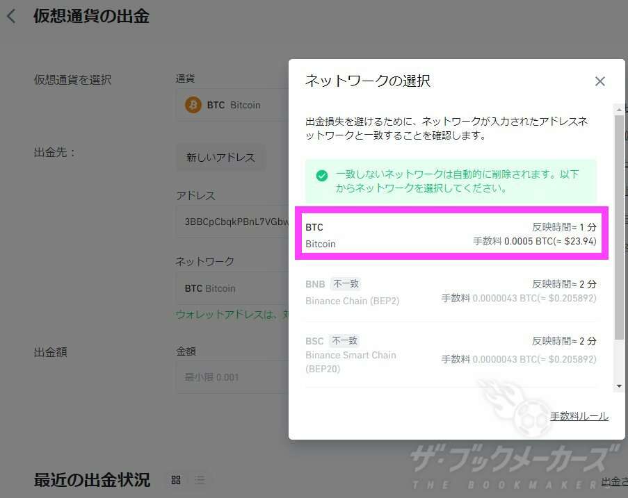 ビットコイン手数料