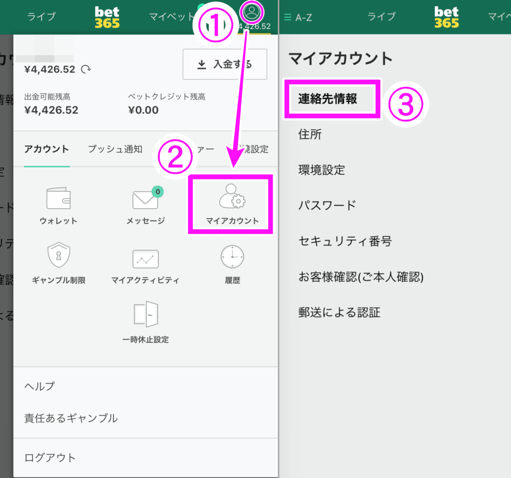 bet365マイアカウント