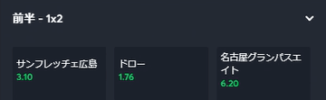 Sportsbet.io前半 1x2（前半結果）