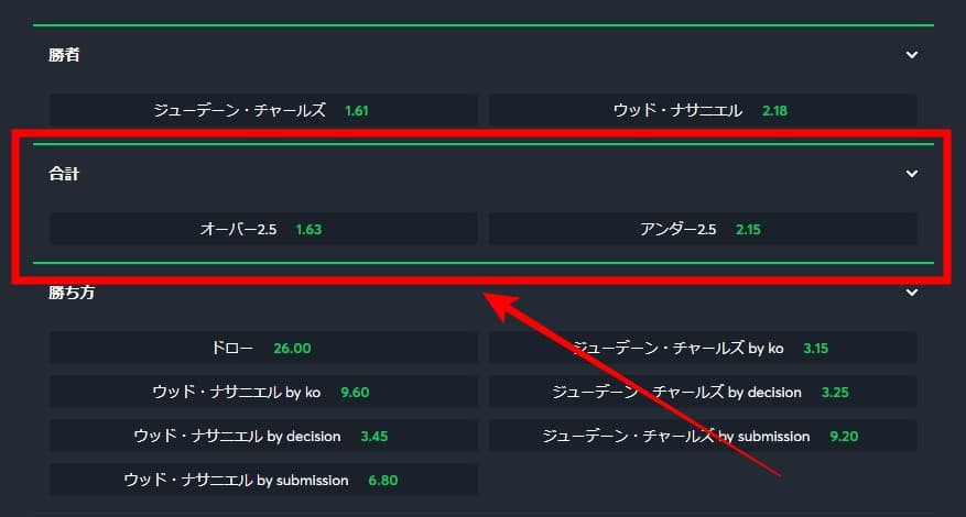 ベット種類　合計（ラウンド数）