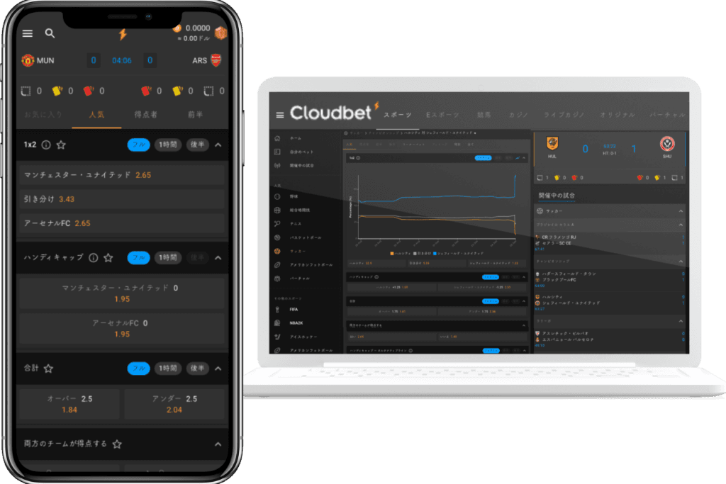 Cloud Bet PC/Mobile画面