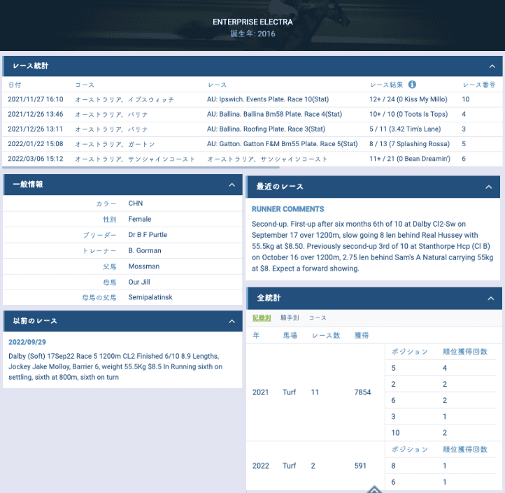 1XBET 出走馬情報