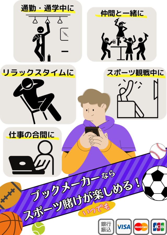 いつでもどこでもスポーツ賭けを楽しめる