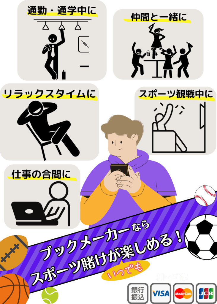 いつでもどこでもスポーツ賭けを楽しめる